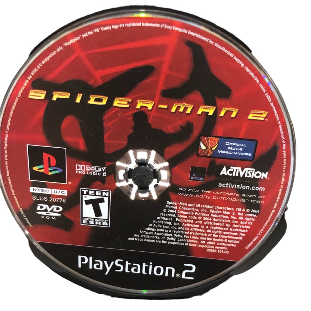 Play Station 2 Spider-Man 2 disc game only tested